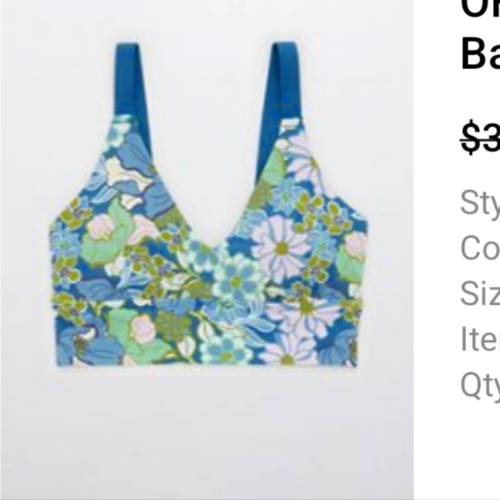 💙 & 💚 Aerie Set (Bicycle short and training bra), M